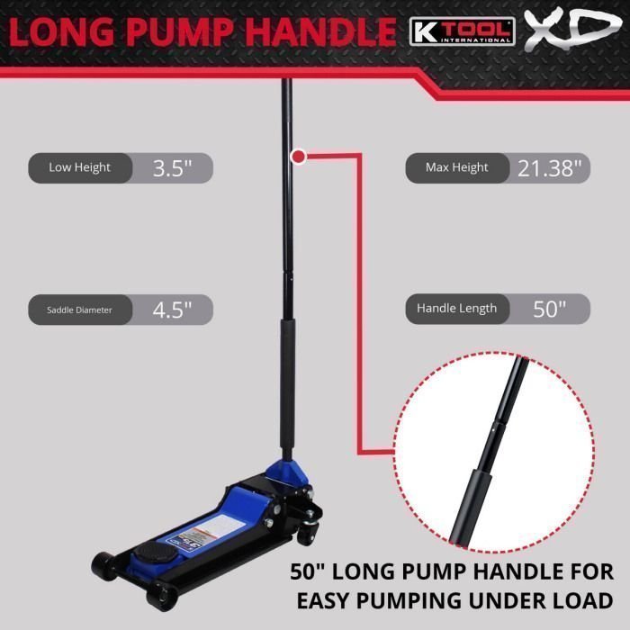 K Tool Heavy-Duty Low-Profile 3.33 Ton Floor Jack - Image 4