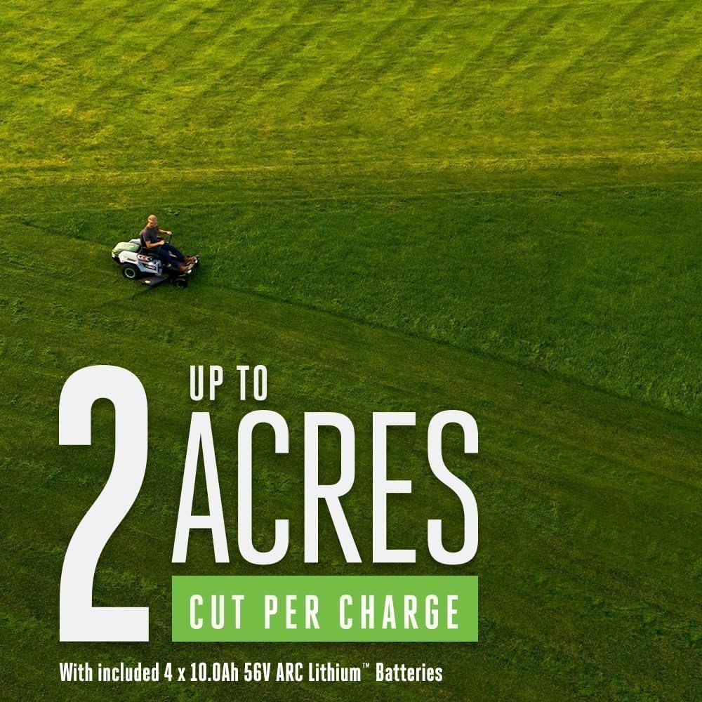 EGO Power+ Electric Riding Lawn Mower, 42″ Deck with Zero Turn Radius, Includes (4) 56V 10.0Ah Batteries and Charger – ZT4204L - Image 2