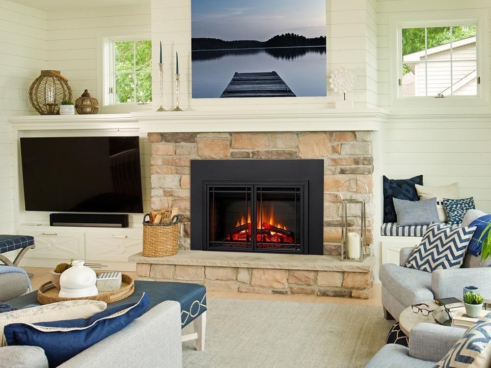 SimpliFire 30-In Electric Fireplace Insert with LED Flame and Multi-Color Ember Bed - Image 13