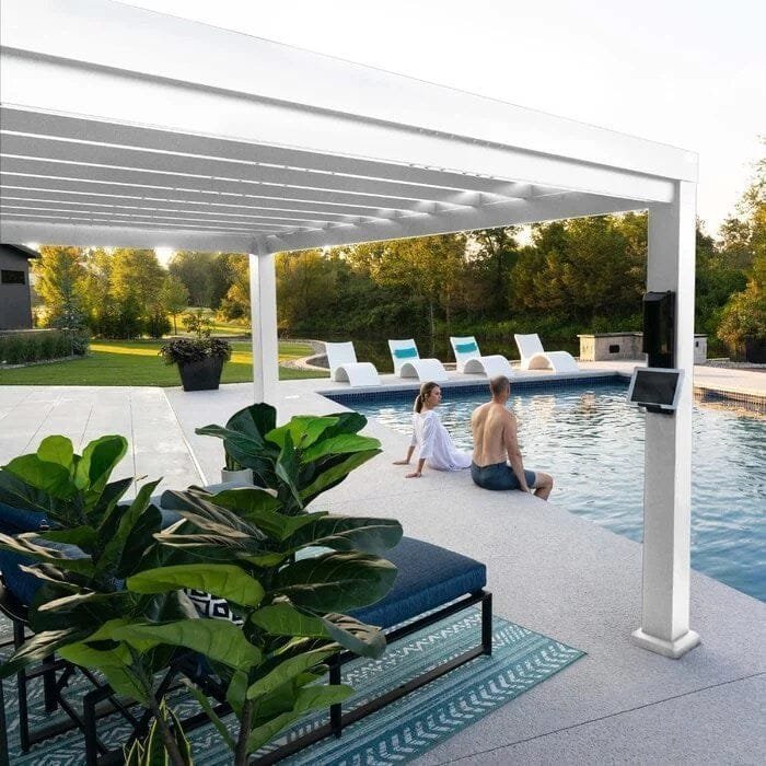 Windham 12 Ft. W x 10 Ft. D Steel Pergola with Canopy - Image 3