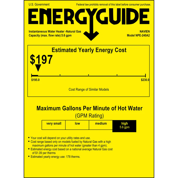 NPE-240A2 – Condensing Tankless Water Heater – 199,000 BTU - Image 3